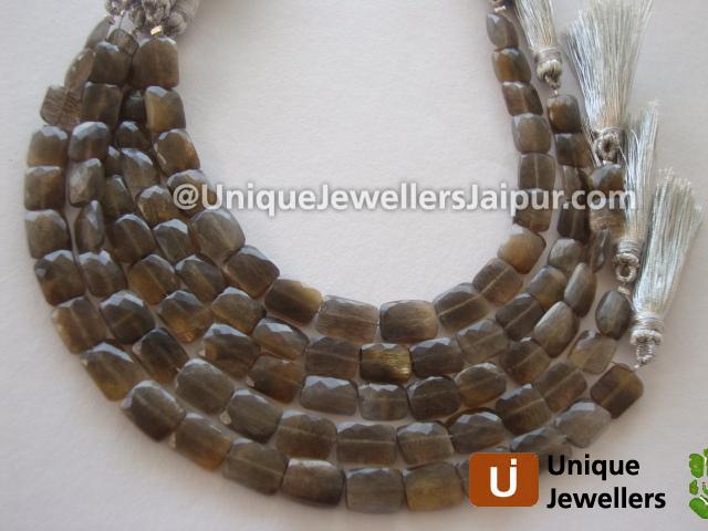 Golden Black Feldsphar Faceted Chicklet Beads